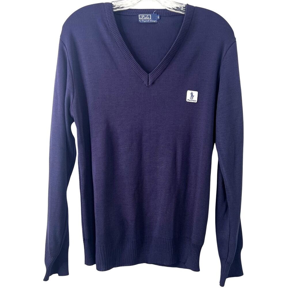 Polo Sports Vintage Pullover Sweater Navy Blue Nautical Coastal Preppy Size XL